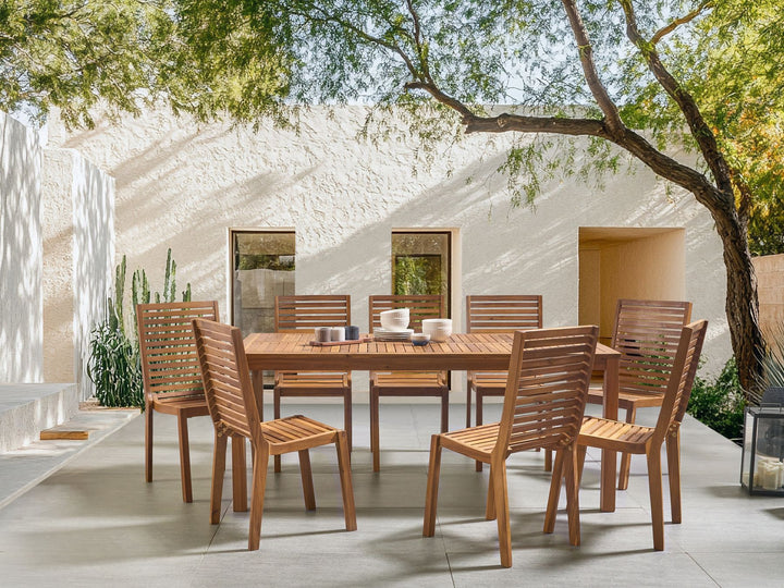 Ombriano 8 Seater Certified Acacia Wood Garden Dining Set Light