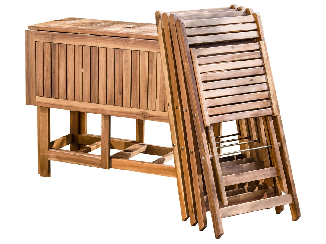 Frassine 4 Seater Acacia Wood Foldable Garden Dining Set