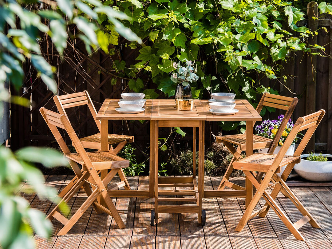 Frassine 4 Seater Acacia Wood Foldable Garden Dining Set