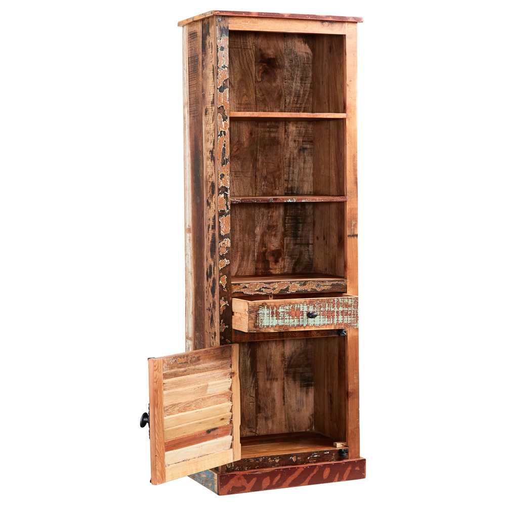 Coastal Reclaimed Wood Narrow Bookcase