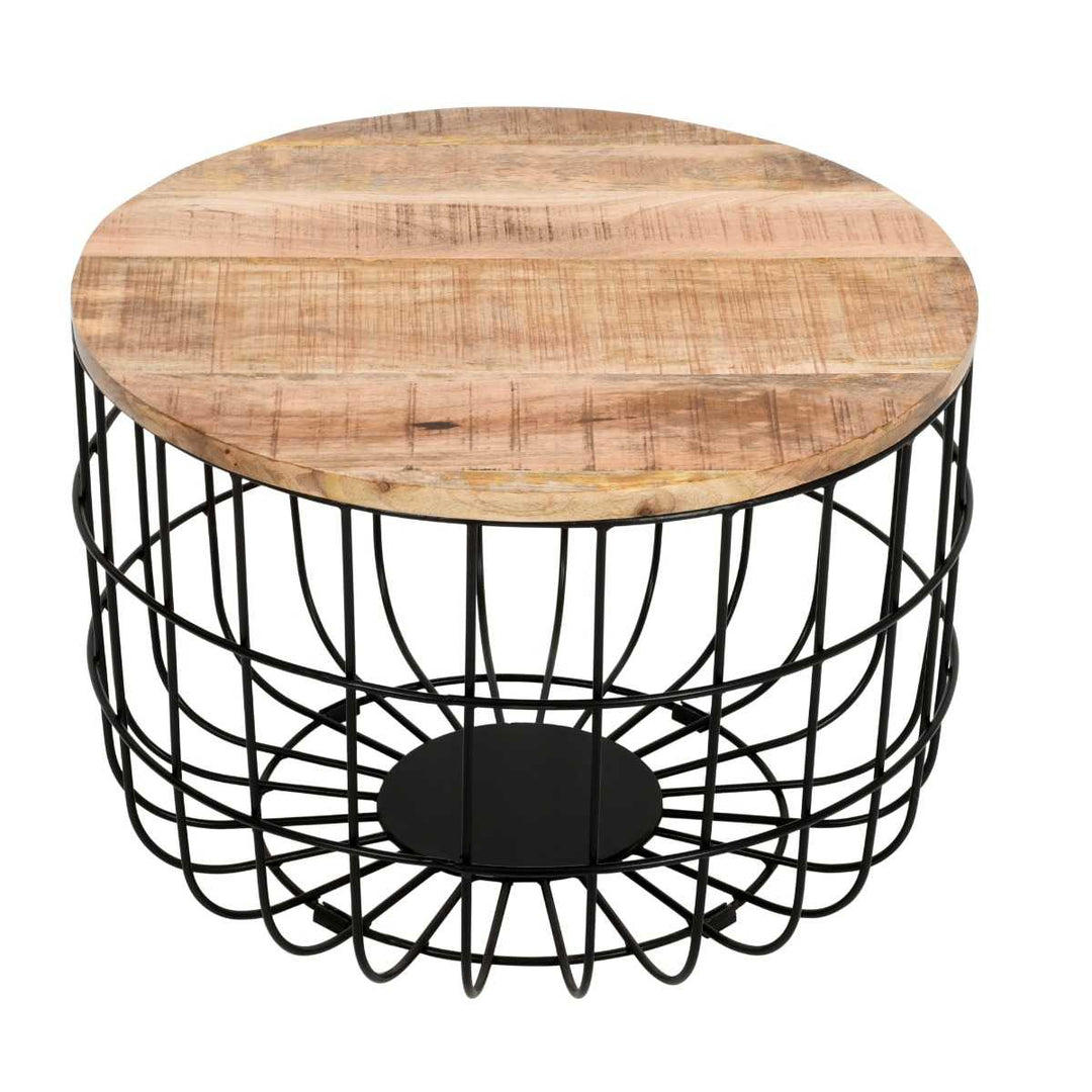 Surrey Solid Wood & Metal Wire Coffee Table