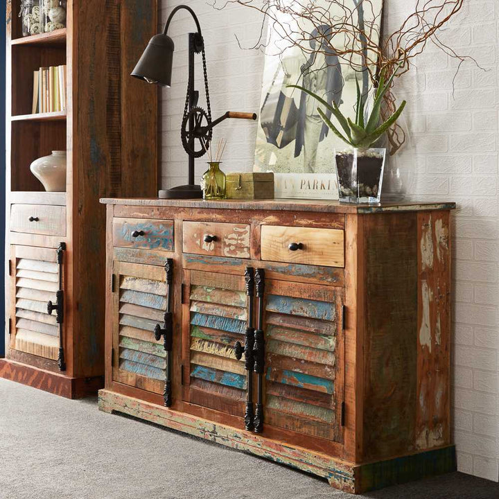 Coastal 3 Door 3 Drawer Sideboard Reclaimed Wood