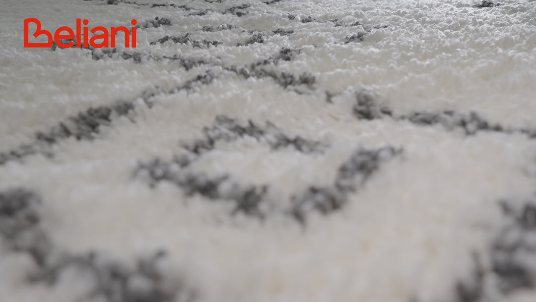 Shaggy Area Rug 200 x 300 cm White and Grey Ayrum