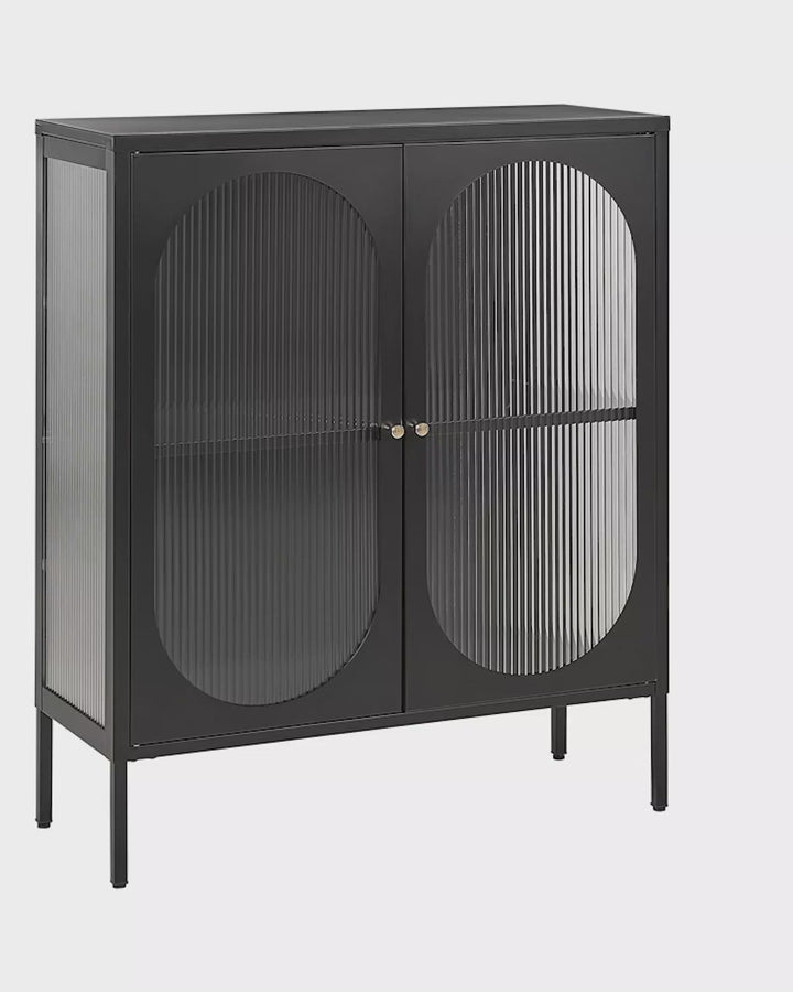 Steel Display Cabinet Black Sarre