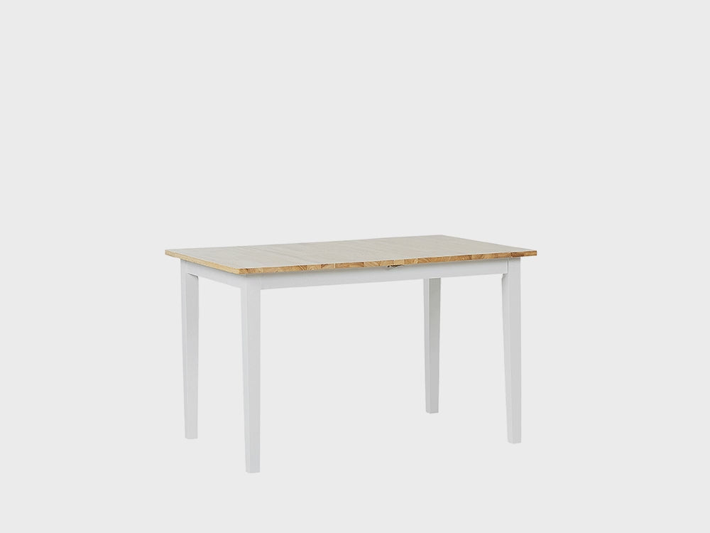 Extending Wooden Dining Table 120/150 x 80 cm Light Wood and White Houston