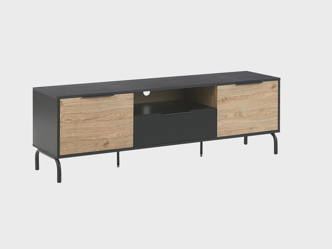 TV Stand Black with Light Wood Arkley