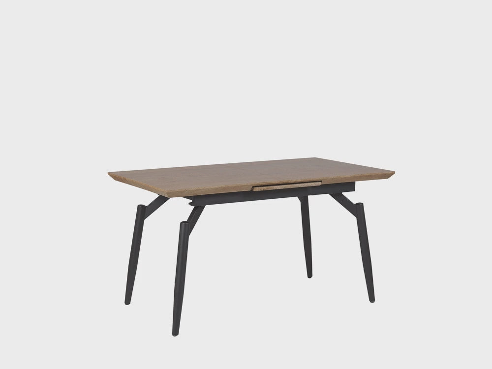 Extending Dining Table 140/180 x 80 cm Dark Wood and Black Luyster