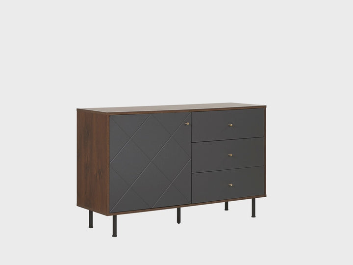 Sideboard Dark Wood with Grey Palmer