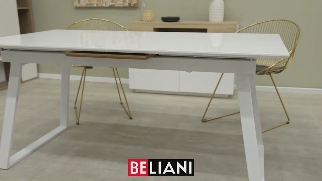 Extending Dining Table 160/200 x 90 cm White Kaluna