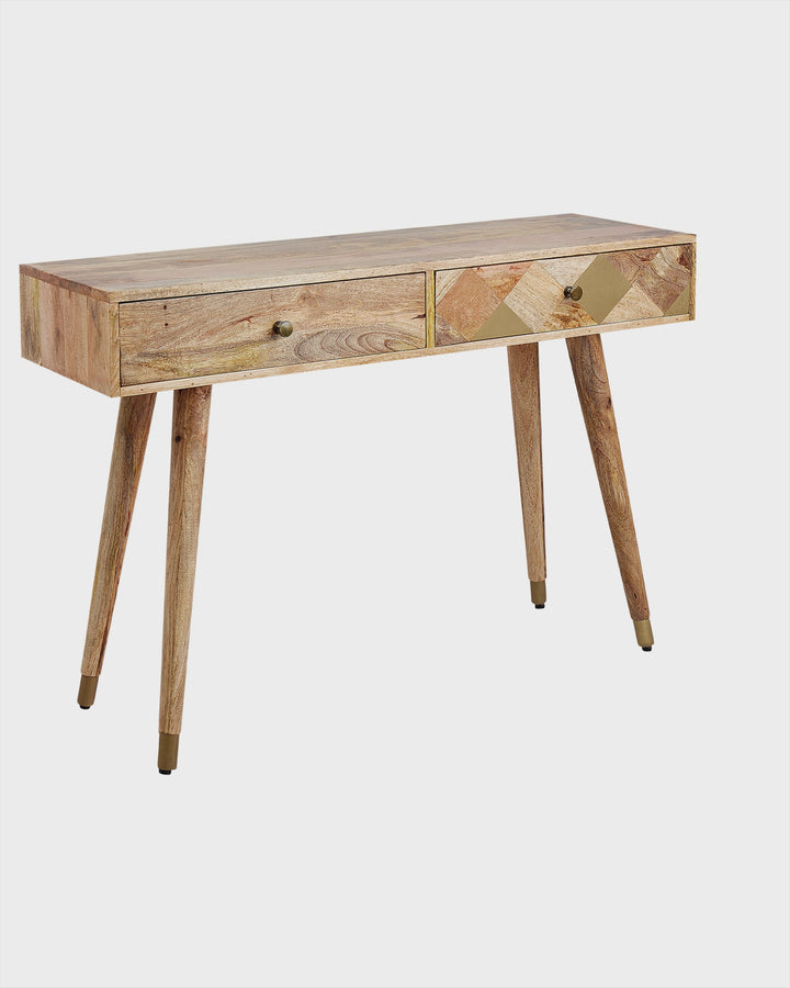 2 Drawer Mango Wood Console Table Light Glentana