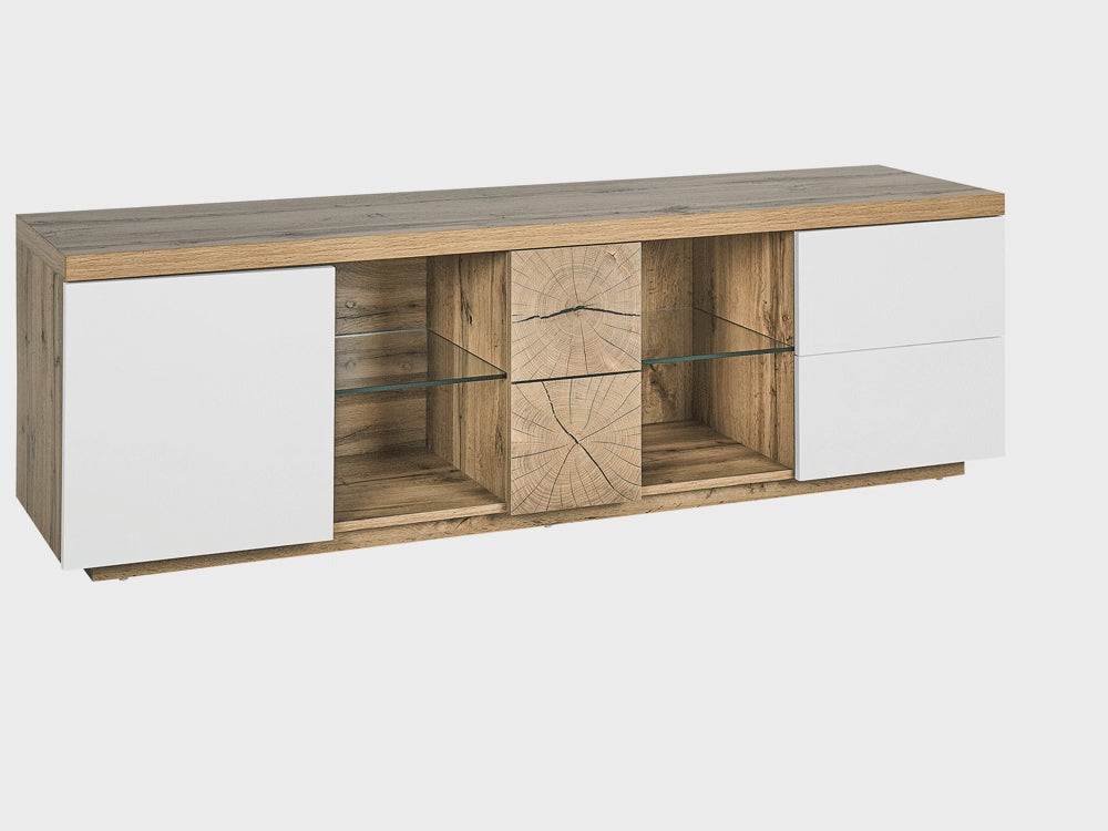 TV Stand Light Wood and White Farada