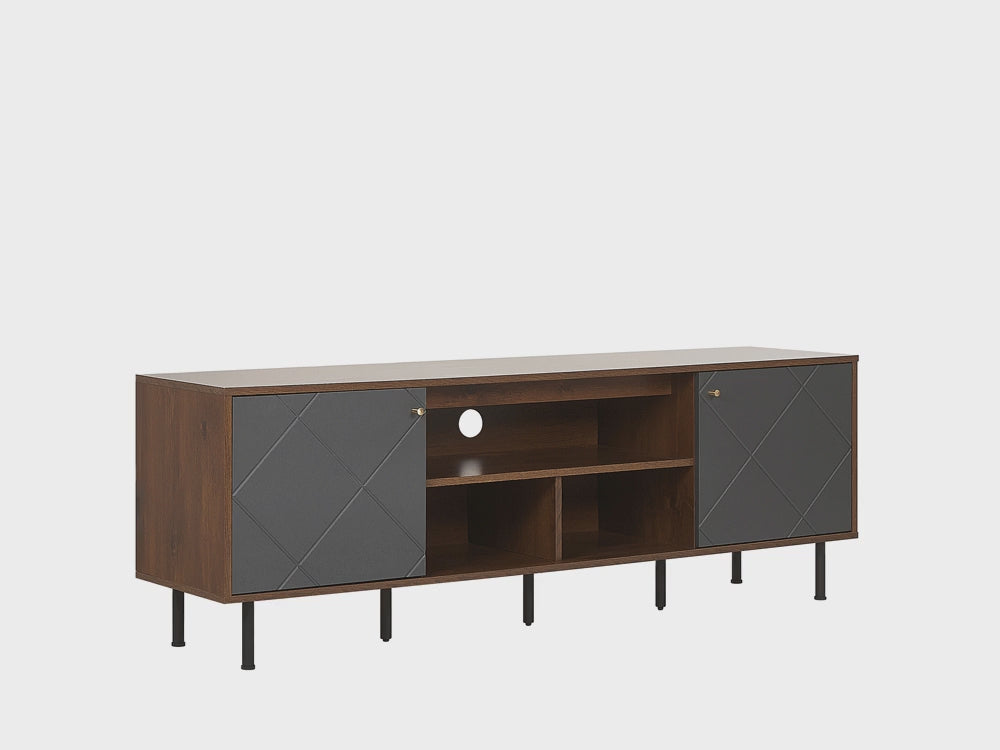 TV Stand Dark Wood and Grey Palmer