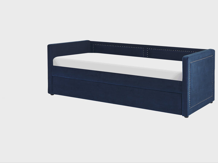 Corduroy EU Single Trundle Bed Navy Blue Catalina