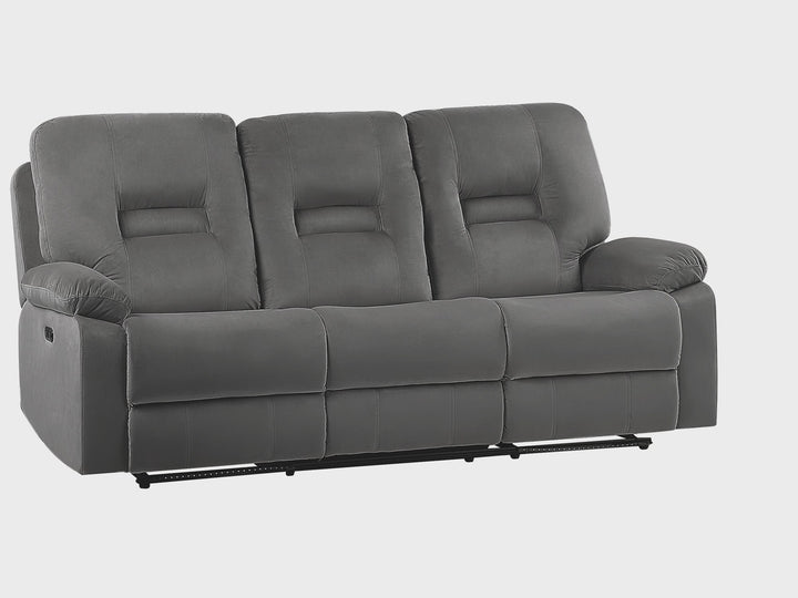 3 Seater Velvet LED Electric Recliner Sofa with USB Port Grey Bergen