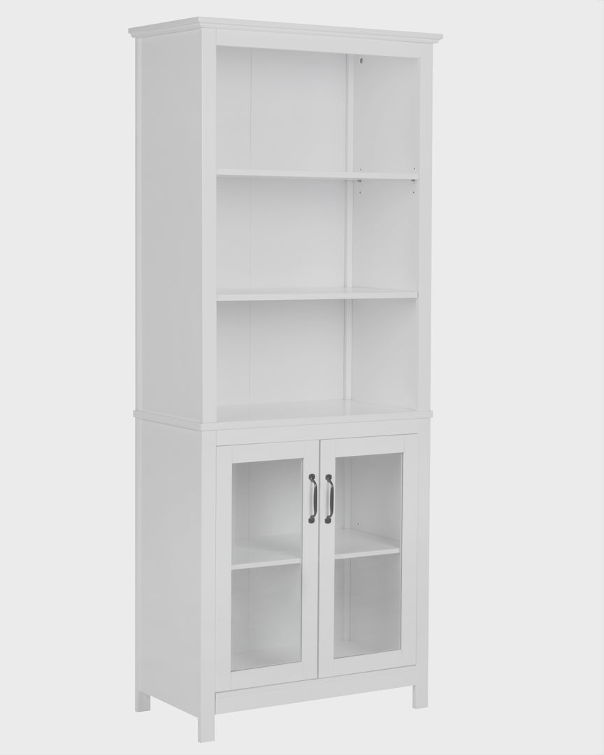 Display Cabinet with Glass Doors White Lusby