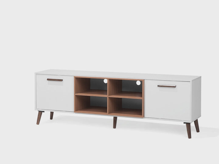 TV Stand White with Dark Wood Alloa