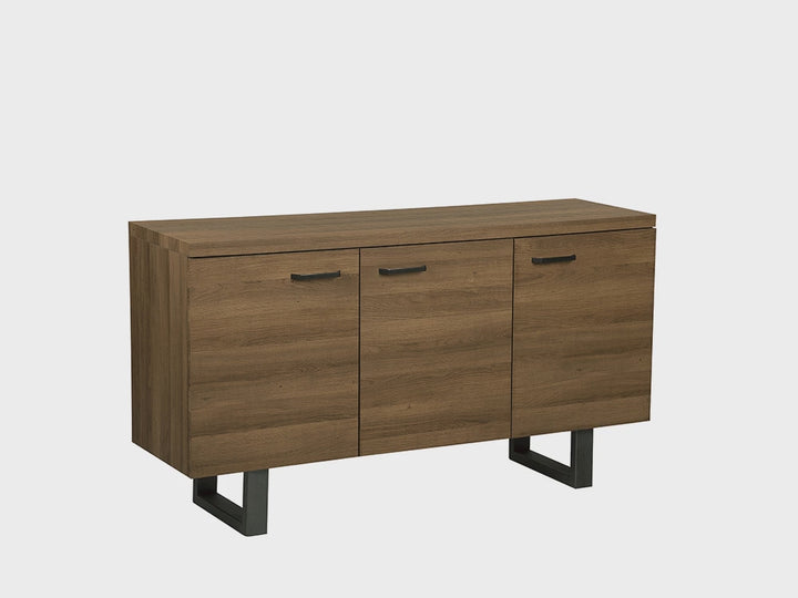 3 Door Sideboard Dark Wood Timber