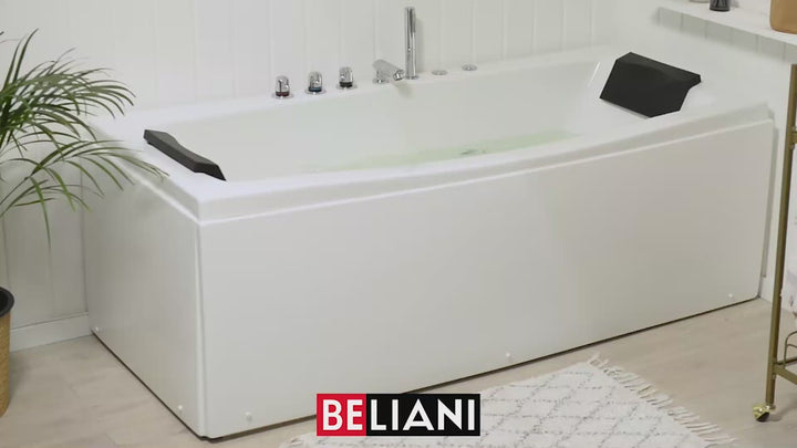 Whirlpool Bath with LED 1730 x 820 mm White Moor