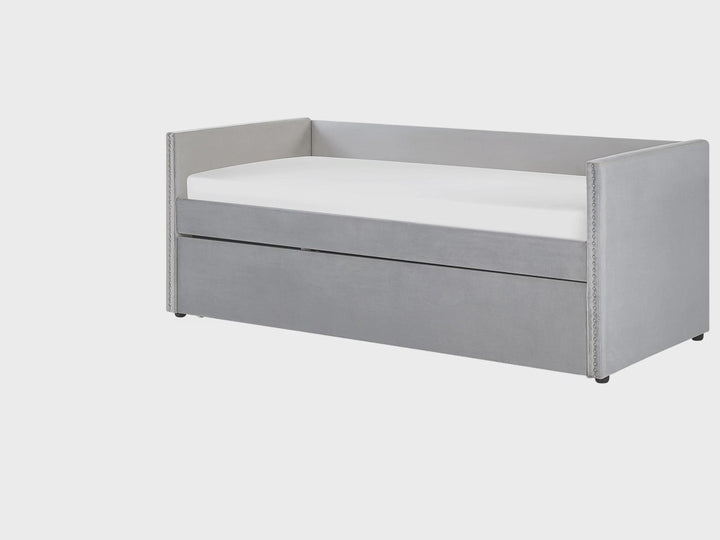 Velvet EU Single Trundle Bed Light Grey Cosmopolitan