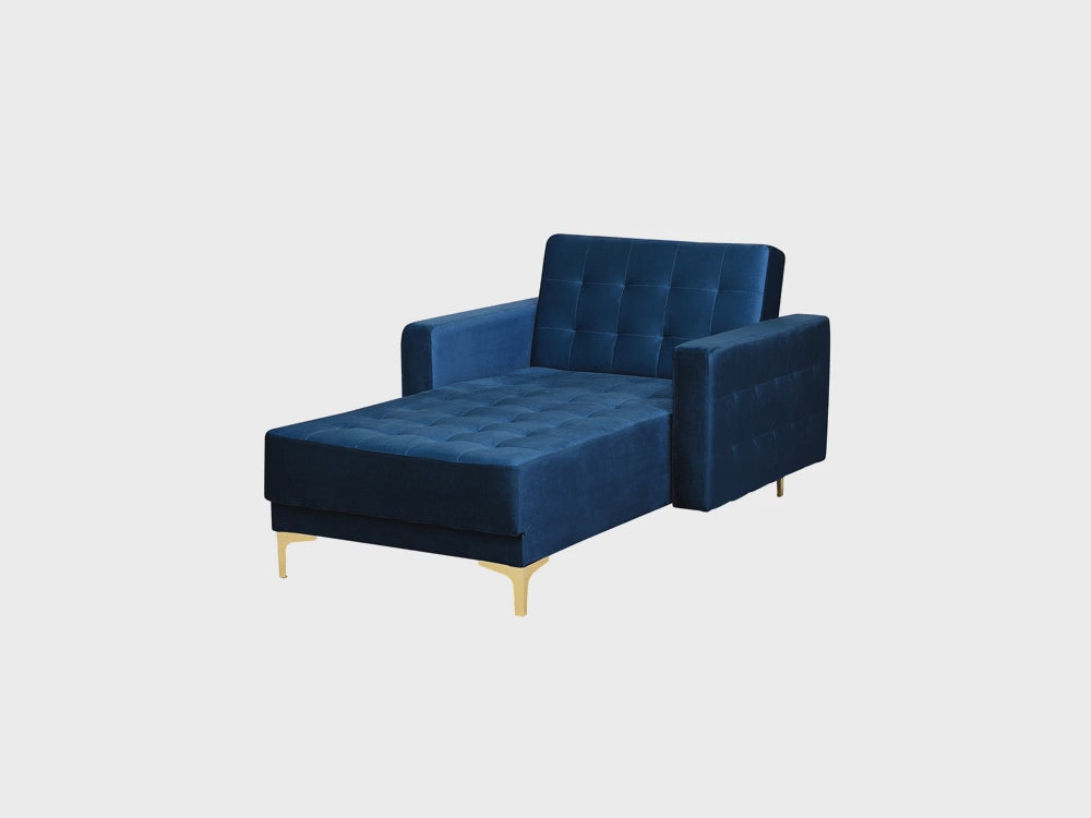 Velvet Chaise Lounge Navy Blue Aberdeen