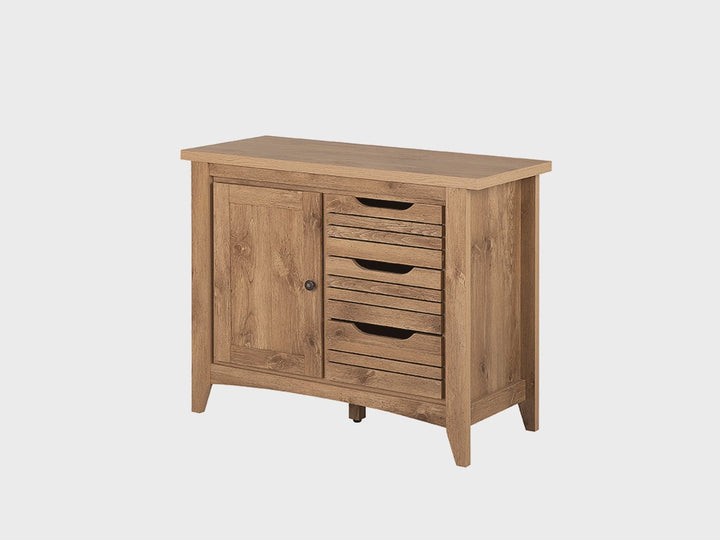 3 Drawer Sideboard Light Wood Agora