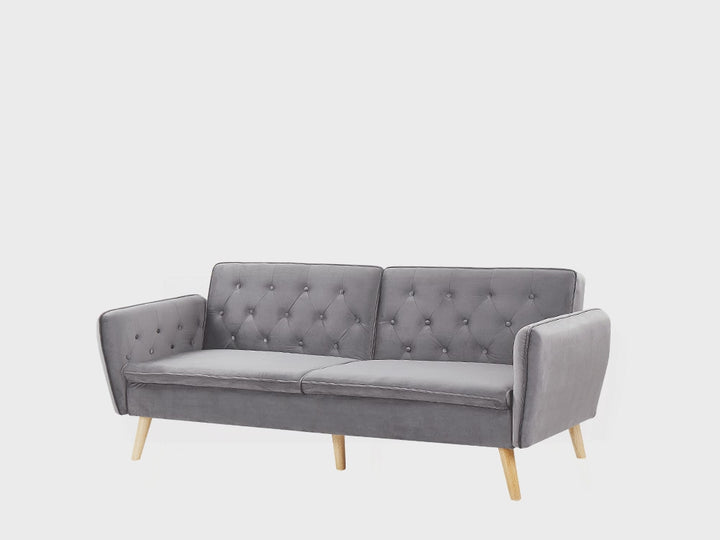 Sofa Bed Velvet Grey Bardu