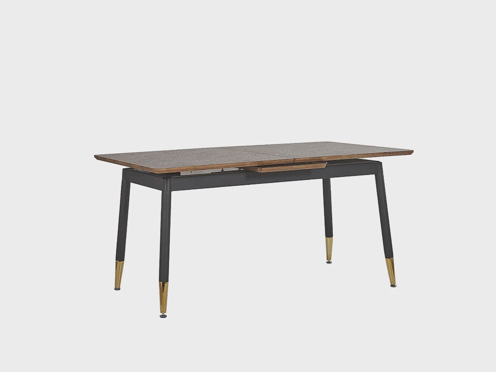 Extending Dining Table 160/200 x 90 cm Dark Wood and Black Chantilly