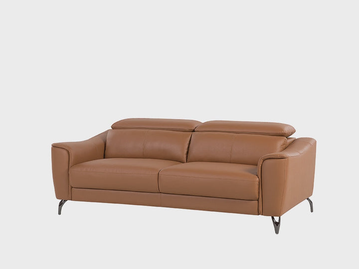 3 Seater Leather Sofa Golden Brown Narwik