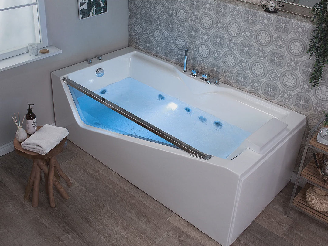 Whirlpool Bath with LED 1800 x 900 mm White Marquis