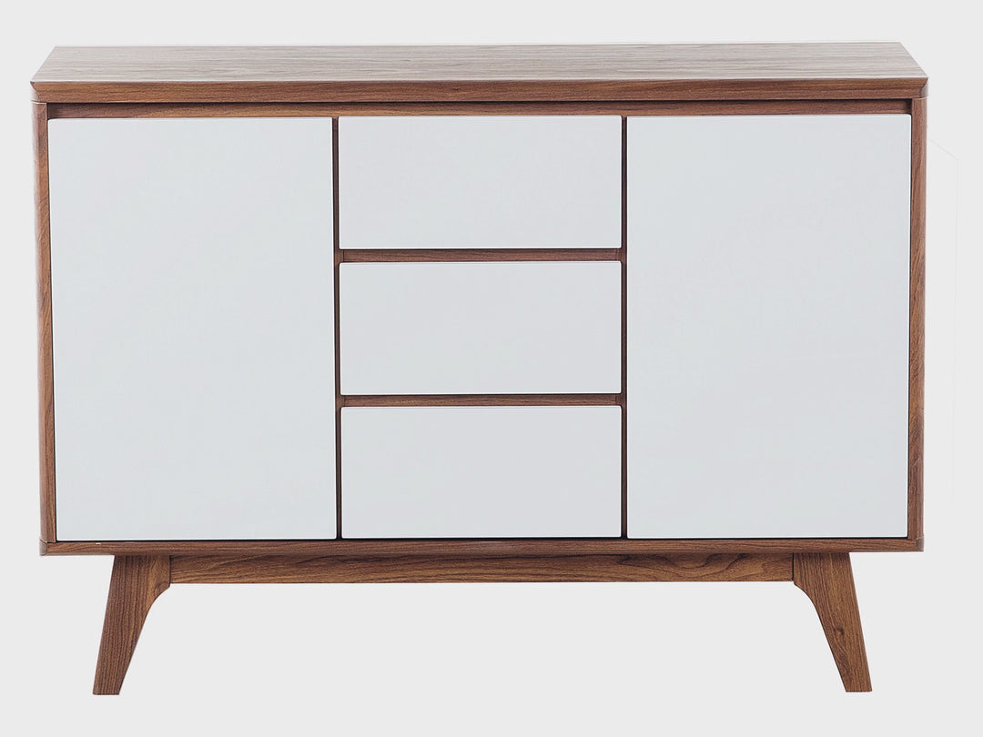 3 Drawer Sideboard White with Dark Wood Pittsburgh