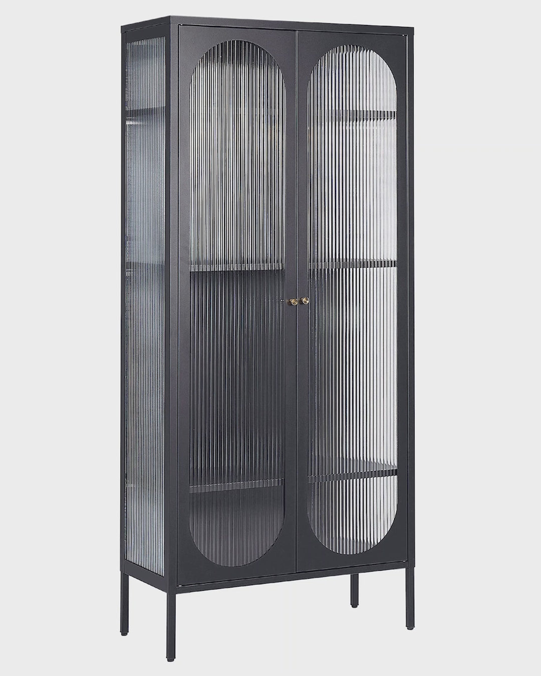 Steel Display Cabinet Black Foxton