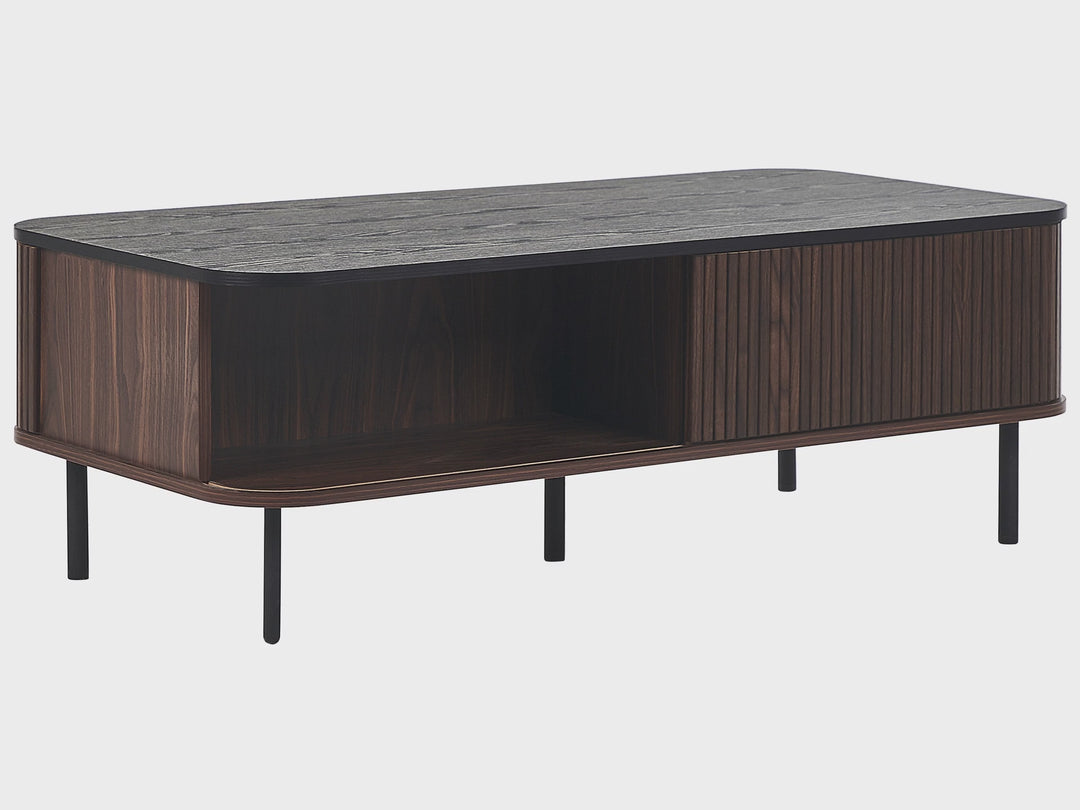 Coffee Table Dark Wood with Black Bloomsbury Market