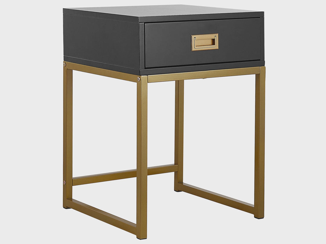 1 Drawer Side Table Black Largo