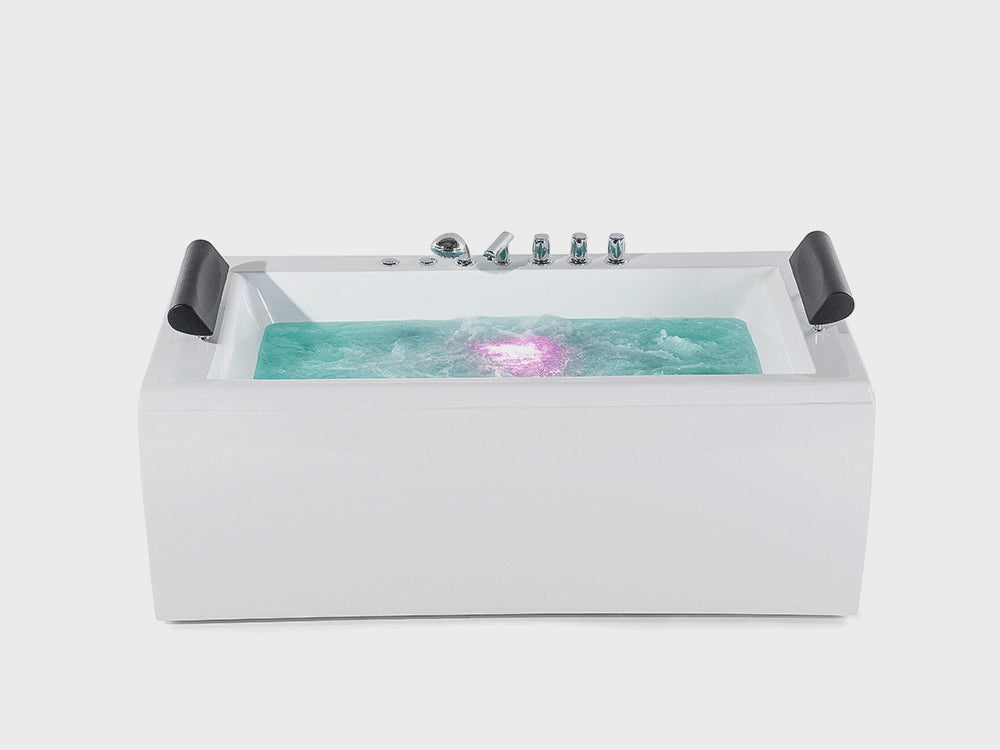 Whirlpool Bath with LED 1720 x 830 mm White Montego