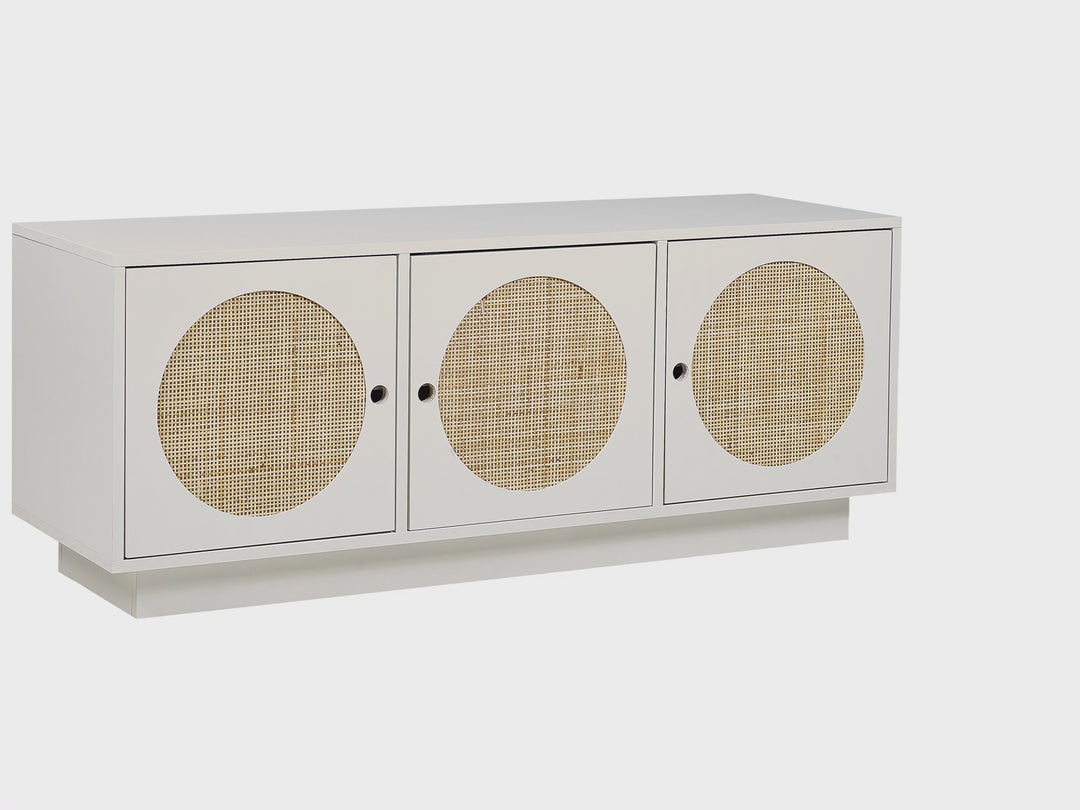 Rattan 3 Door Sideboard White Uyuni