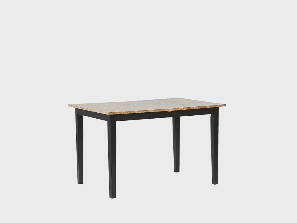 Extending Wooden Dining Table 120/150 x 80 cm Light Wood and Black Nero