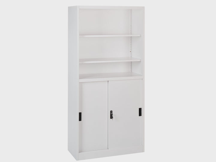 2 Door Storage Cabinet with Shelves White Muscovite