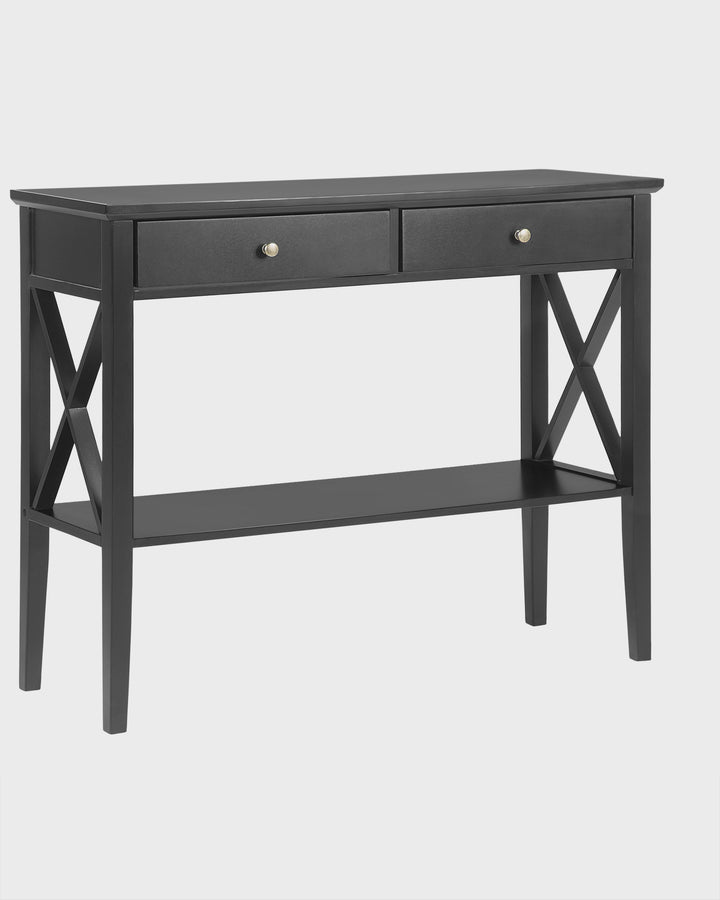 2 Drawer Console Table Black Avenue