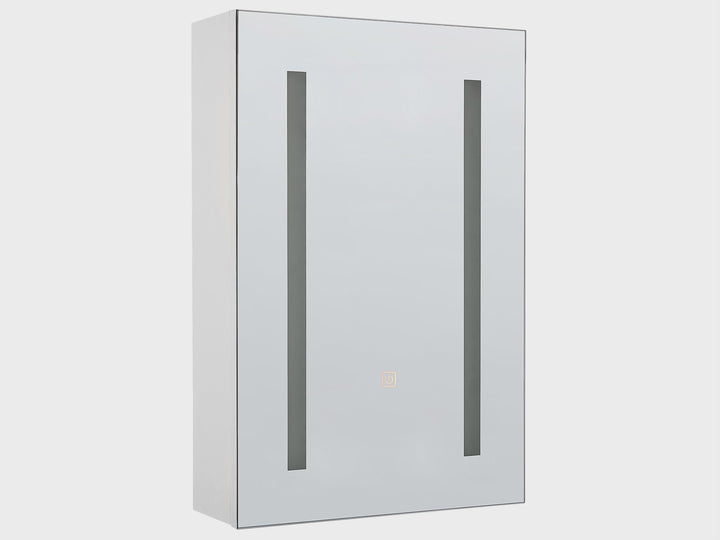 Bathroom Wall Mounted Mirror Cabinet with LED White 40 x 60 cm Cameron