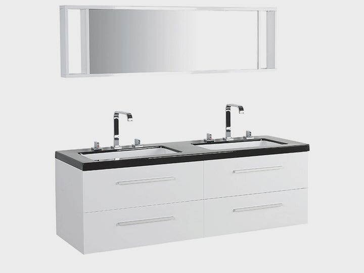 Bathroom Vanity with Mirror White Malaga