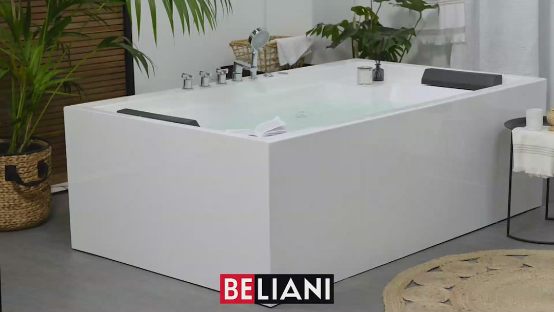 Freestanding Whirlpool Bath 1800 x 1100 mm White Saona