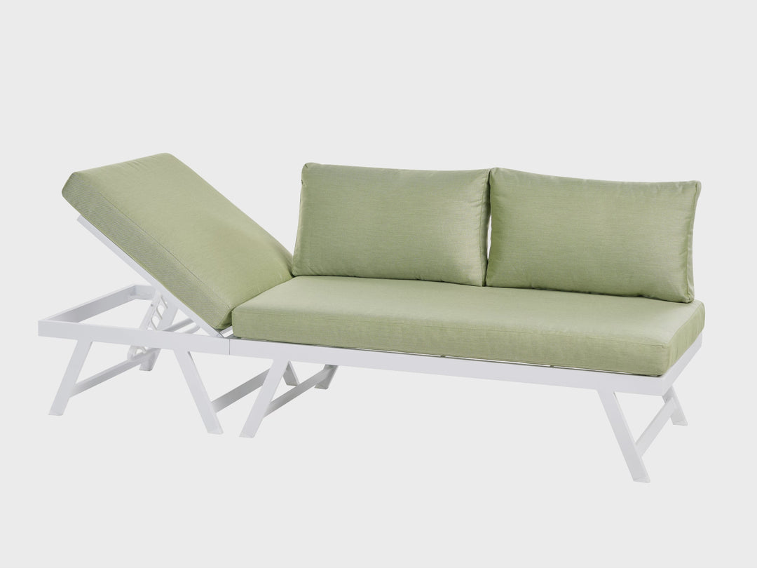 Coccorino 5 Seater Aluminium Garden Corner Sofa Set Green