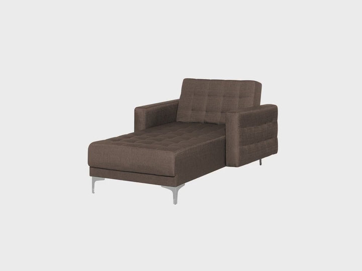 Fabric Chaise Lounge Brown Aberdeen