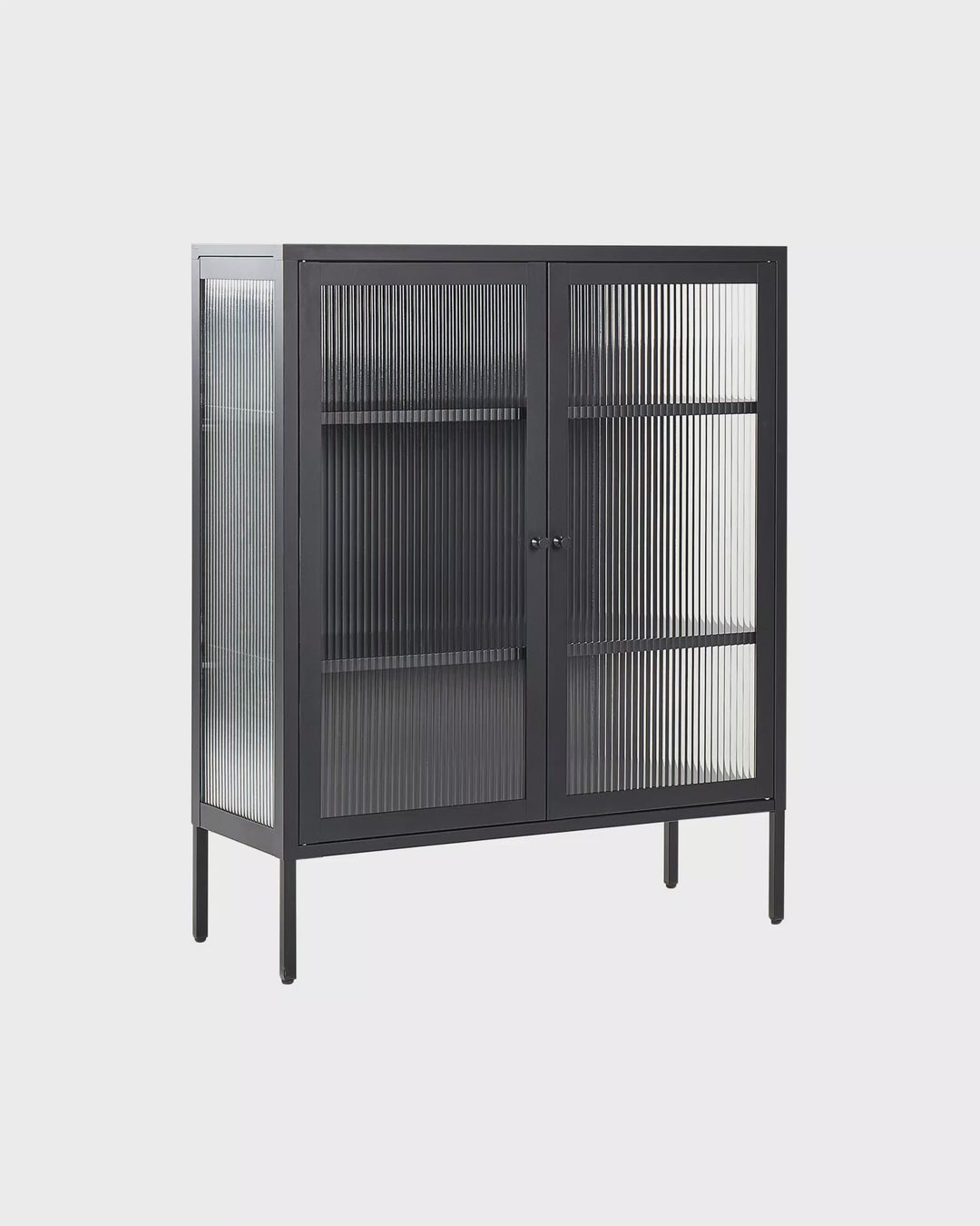 Steel Display Cabinet Black Lerryn