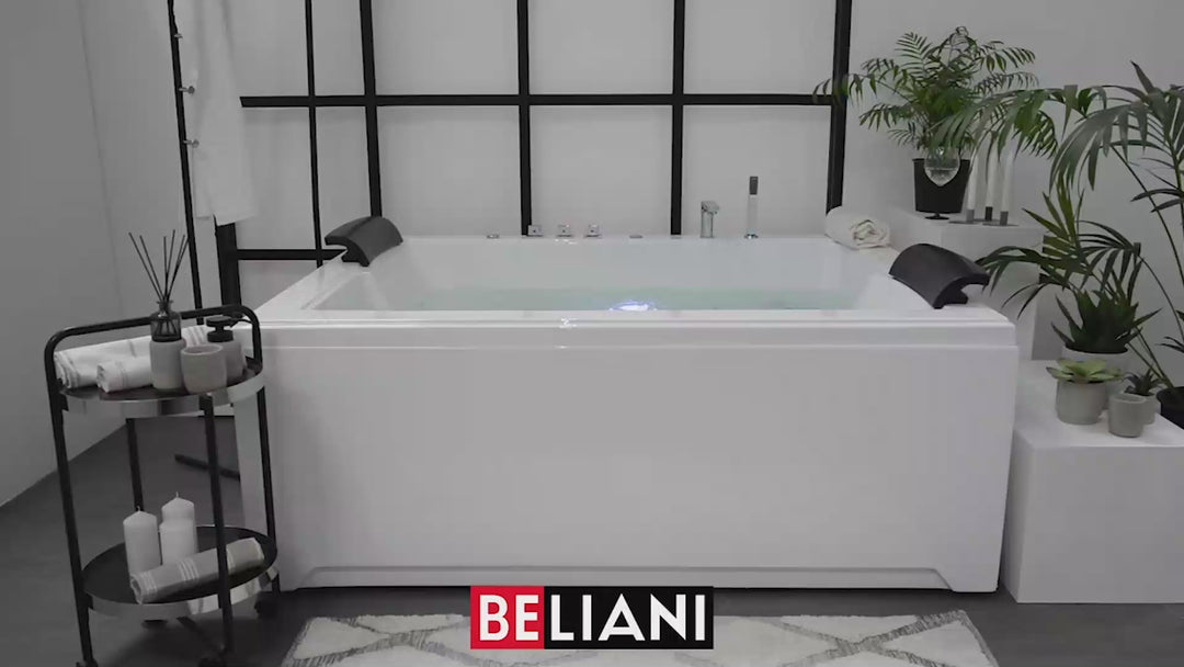 Whirlpool Bath with LED 1830 x 1420 mm White Salamanca