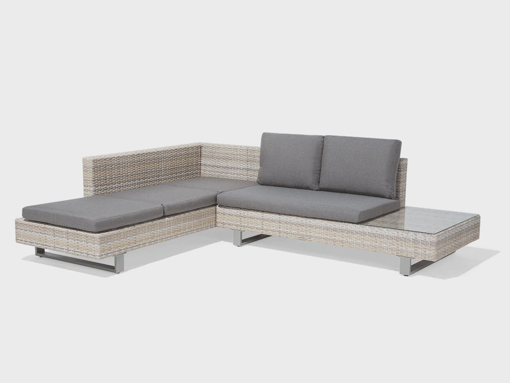 Lanciano 5 Seater PE Rattan Garden Corner Lounge Set Grey