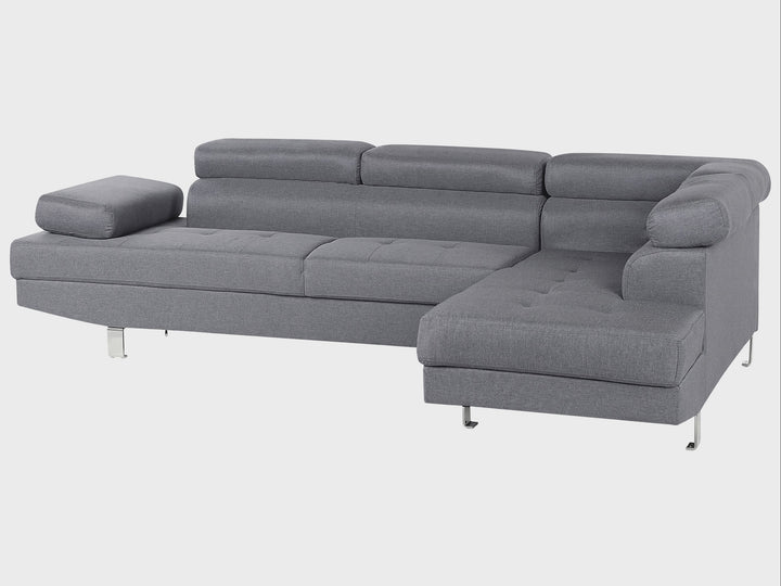 Left Hand Corner Fabric Sofa Grey  Norrea