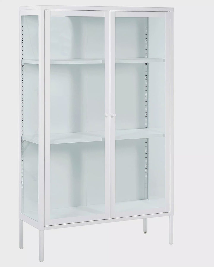 Steel Display Cabinet White Nash