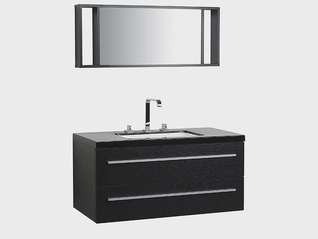 Bathroom Wall Mounted Mirror Cabinet with LED 40 x 60 cm Black Condor