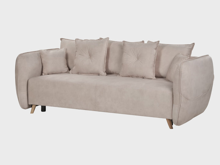 Sofa Bed Velvet Cream Vallanes